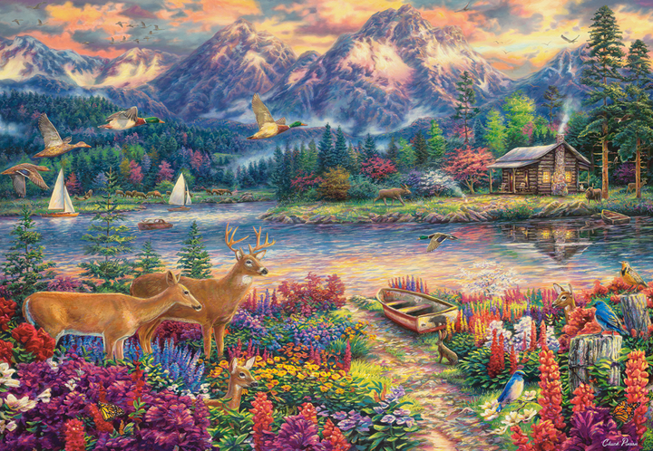 Puzzle Castor Spring Mountain Majesty Castorland 47 x 68 cm 1500 elementów (5904438152131) - obraz 2