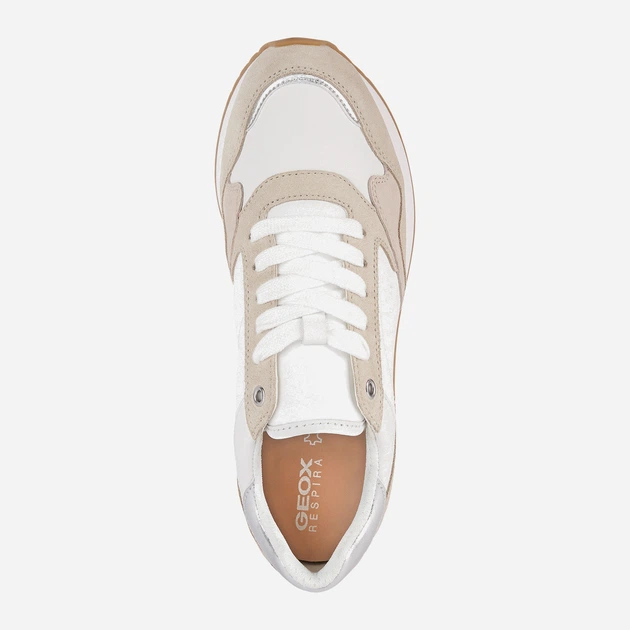 Buty sportowe damskie Geox D25RTB0FU22 39 Biały/Jasnobeżowy (8050036526502) - obraz 4