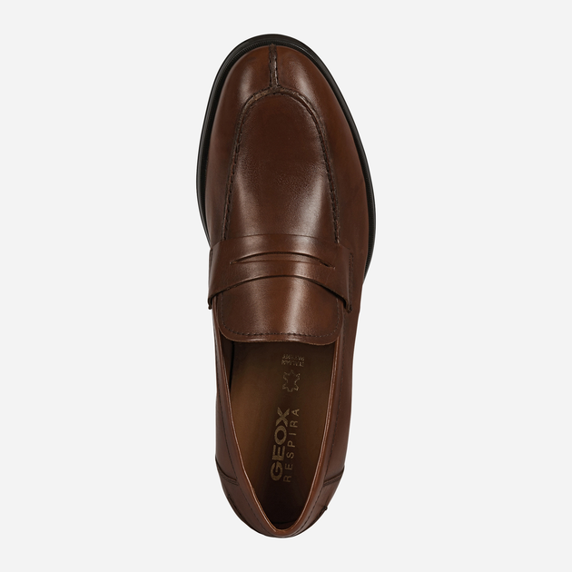 Loafersy męskie skórzane Geox U028QD000NC 42 Ciemnobrązowe (8050036062222) - obraz 4