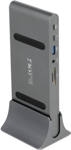 Stacja dokująca Delock 2xDisplayPort/HDMI/3xUSB3.2/RJ45 Ethernet/Audio/2xUSB-C Grey (4043619877720) - obraz 1