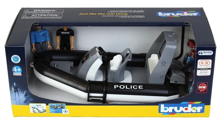Човен поліцейський Bruder з ігровими фігурками (4001702627331) - зображення 1