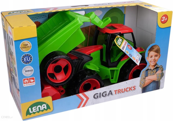Traktor Lena z łyżką i przyczepą Czerwono-zielony (4006942899104) - obraz 2