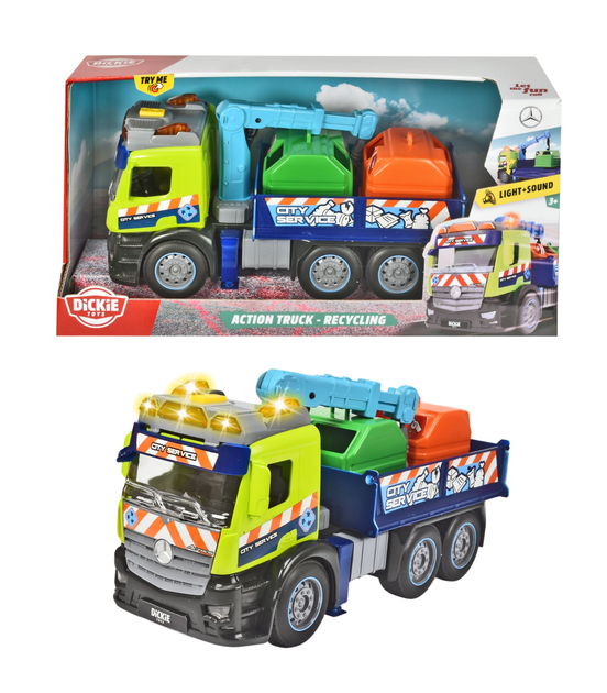 Ciężarówka Dickie Toys City Mercedes do sortowania odpadów 26 cm (4006333076169) - obraz 1