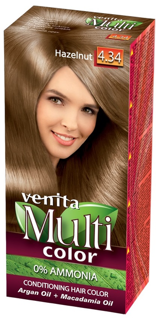 Farba do włosów Venita MultiColor pielęgnacyjna 4.34 Orzech Laskowy (5902101513722) - obraz 1