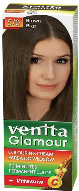 Farba do włosów Venita Glamour 5/0 Brąz (5902101605076) - obraz 1