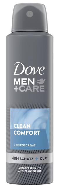 Antyperspirant w sprayu Dove Men + Care Clean Comfort 150 ml (8712561254595) - obraz 1