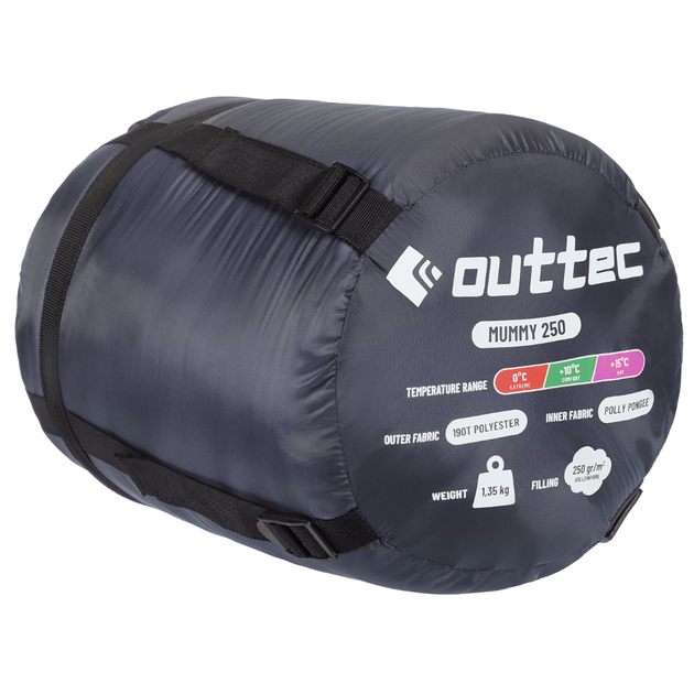 Спальний мішок кокон Outtec Mummy синій спальник-кокон для походу теплий - зображення 8