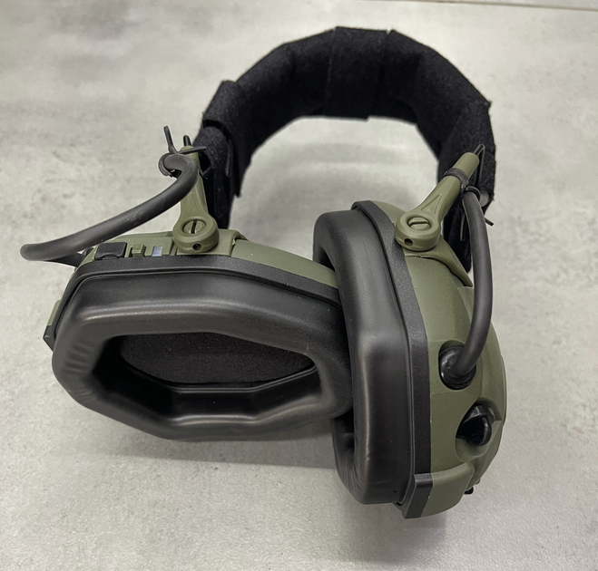 Тактичні активні навушники HD-16 із шумозаглушенням, універсальне кріплення, на голову та шолом, блютуз, олива - зображення 2
