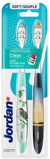 Набір зубних щіток Jordan Individual Clean Soft 2 шт (7046110064078) - зображення 1
