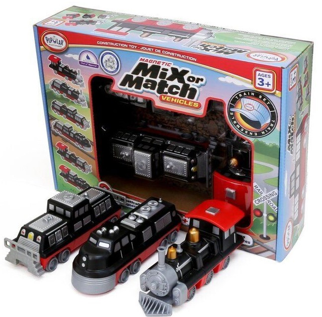 Ігровий набір MalBlo Магнітні поїзди та локомотиви 3 шт (755828603208) - зображення 1