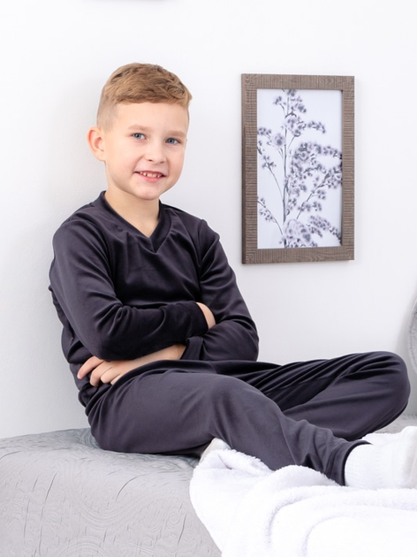 Акція на Підліткова велюрова піжама для хлопчика Носи своє 6412-030 158 см Темна графіт (p-13227-147398) від Rozetka