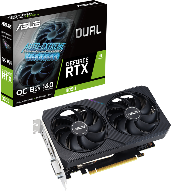 Відеокарта ASUS PCI-Ex GeForce RTX 3050 Dual OC Edition V2 LHR 8GB GDDR6 (128bit) (1852/14000) (HDMI, DisplayPort, DVI-D) (90YV0GH6-M0NA00) - зображення 12