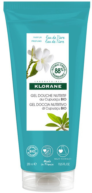 Żel pod prysznic Klorane Nourishing nawilżający Eau de Tiare 200 ml (3282770143843) - obraz 1