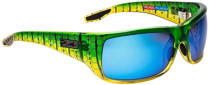 Очки Pelagic Fish Hook - Polarized Mineral Glass ц:green dorado / blue - изображение 1