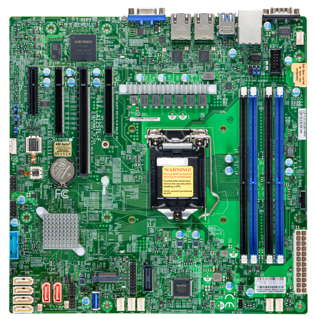 Материнська плата Supermicro MBD-X12STL-F-O (s1200, Intel C252, PCI-Ex16) - зображення 1