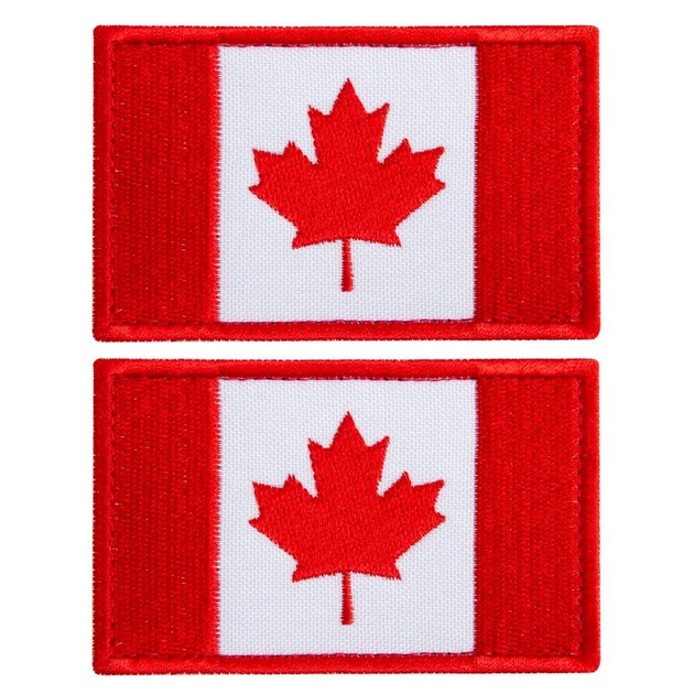 Набір шевронів 2 шт. із липучкою Прапор Канади 5х8 см - зображення 1
