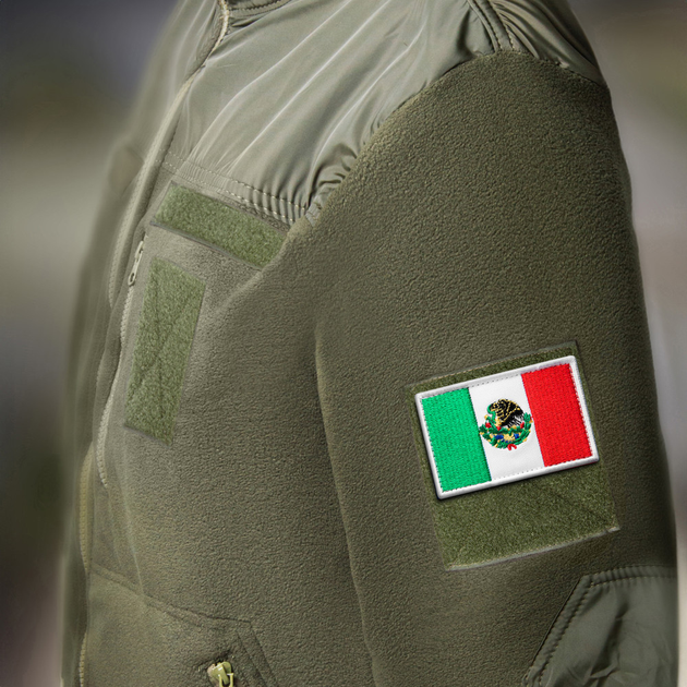Набор шевронов 2 шт нашивка с липучкой Флаг Мексики 5х8 см, вышитый патч (800029802) TM IDEIA - изображение 2