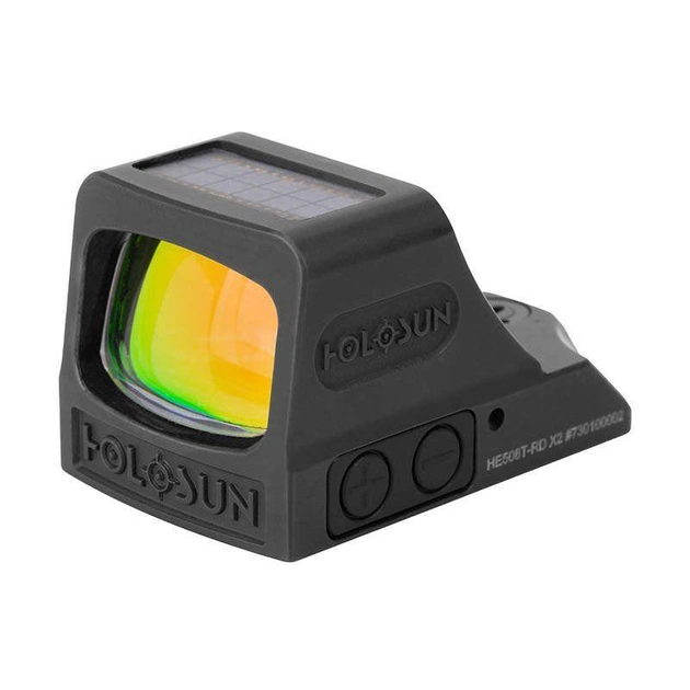 Коліматорний приціл Holosun HE508T X2 Elite Micro з сонячною панеллю в титановому корпусі Колір: Чорний, - зображення 2