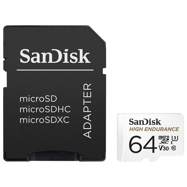 Карта памяти MicroSDXC 64GB UHS-I/U3 Class 10 SanDisk High Endurance ...