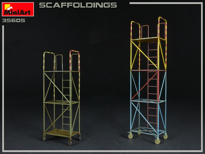 Сборная модель 1/35 лесов Scaffoldings MiniArt 35605 - изображение 5