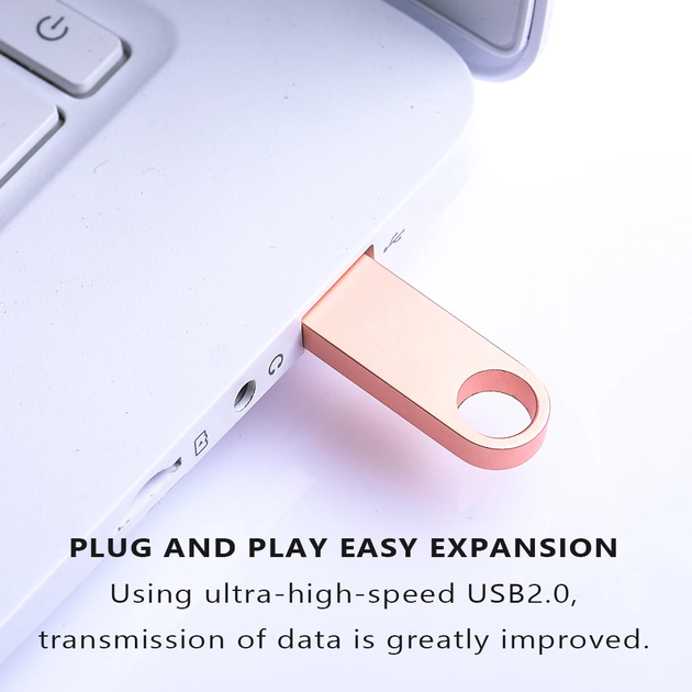 Флешка РОЖЕВА USB 2.0 64 гб Металева - изображение 3