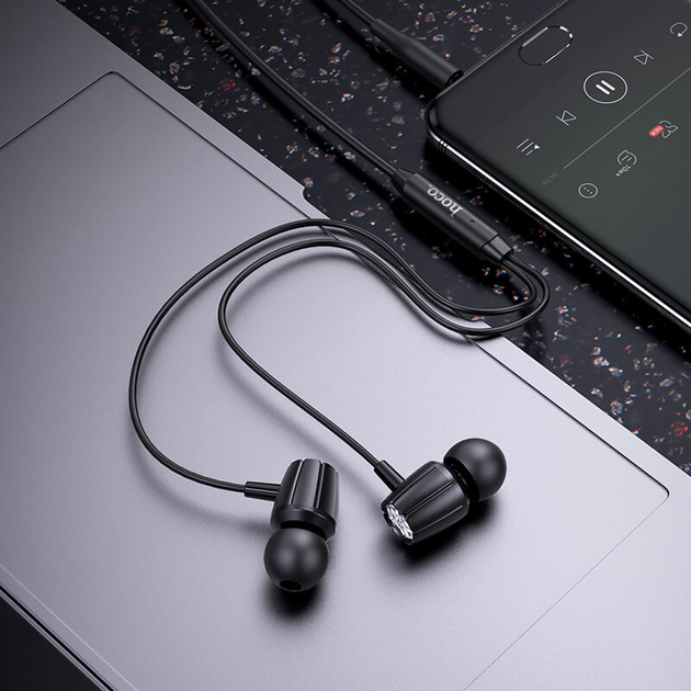 Наушники Hoco M88, вакуумные, проводные, 3.5mm, 1.2m, чёрные - изображение 5