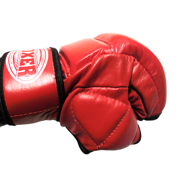 Перчатки для смешанных видов единоборств ММА BOXER кожа красные М - Фото 2 Перчатки для смешанных видов единоборств ММА BOXER кожа красные М - изображение 2