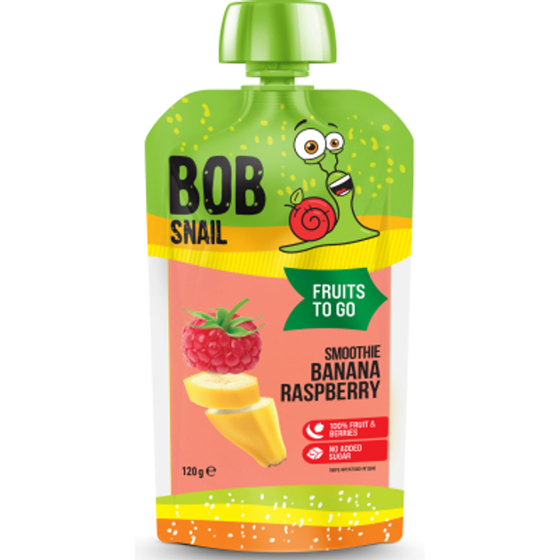 Дитяче пюре Bob Snail Равлик Боб Смузі Банан-Маліна 120 г ...