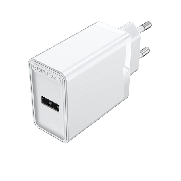 Мережевий зарядний пристрій Vention 1-port USB Wall Charger(12W) EU-Plug White (FAAW0-EU) (FAAW0-EU) - зображення 2