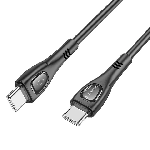 Кабель BOROFONE BX98 Type-C to Type-C Superior 60W charging data cable Black (6941991104497) - Фото 2 Кабель BOROFONE BX98 Type-C to Type-C Superior 60W charging data cable Black (6941991104497) - зображення 2