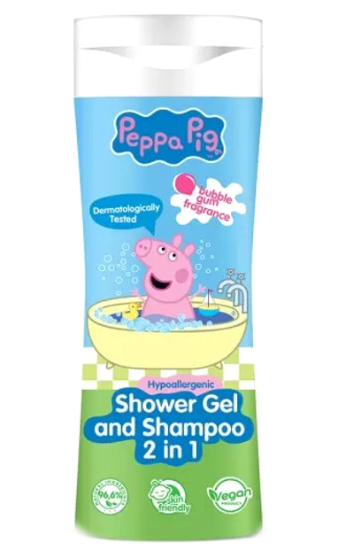 Żel pod prysznic Peppa Pig Bath and Shower 2 w 1 Guma Balonowa 300 ml (5060537181035) - obraz 1