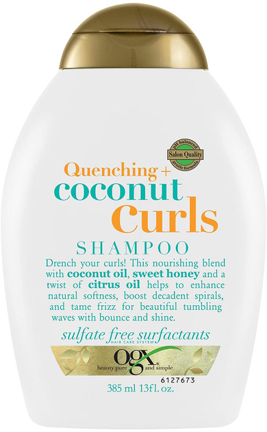 Шампунь OGX Quenching + Coconut Curls Shampoo для кучерявого волосся 385 мл (22796971906) - зображення 1