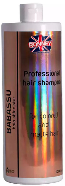 Szampon Ronney Babassu Holo Shine Star Professional Hair energetyzujący do włosów farbowanych i matowych 1000 ml (5060589156838) - obraz 1