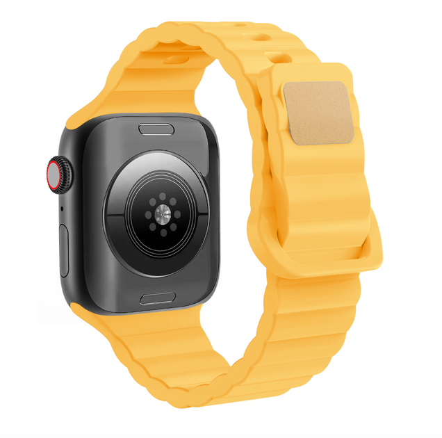 Силиконовый ремешок Fruct Lightning Buckle для Apple Watch 42/44/45/46/49 mm Yellow - Фото 2 Силиконовый ремешок Fruct Lightning Buckle для Apple Watch 42/44/45/46/49 mm Yellow - изображение 2