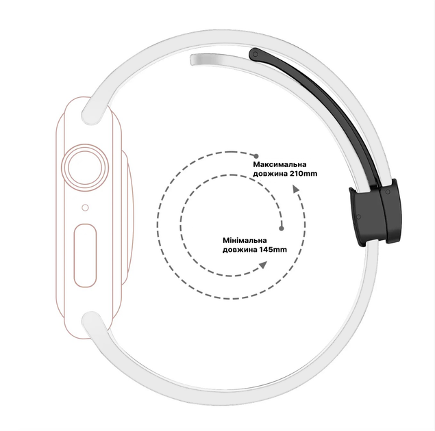 Силиконовый ремешок Fruct Magnetic Buckle для Apple Watch 38/40/41/42 mm Магнитная застежка White - изображение 3
