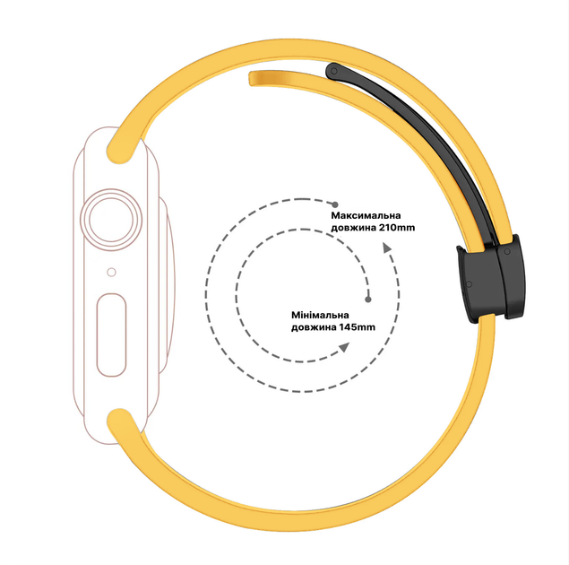 Силиконовый ремешок Fruct Magnetic Buckle для Apple Watch 38/40/41/42 mm Магнитная застежка Yellow - изображение 3