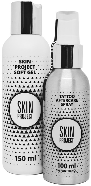 Zestaw Skin Project Soft żel do tatuażu nawilżający 150 ml + emulsja do tatuażu aftercare 100 ml (5907222992128) - obraz 1