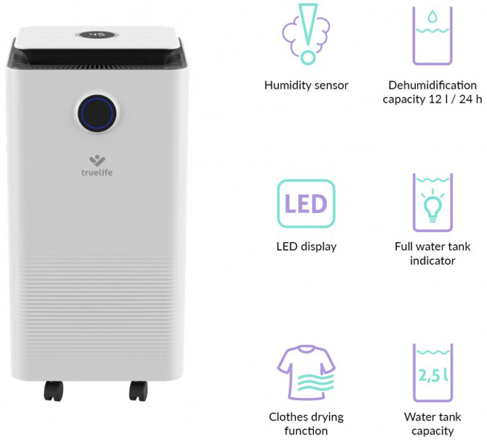 Osuszacz powietrza Truelife AIR Dehumidifier DH5 Touch (AGDTLFOSP0001) - obraz 3