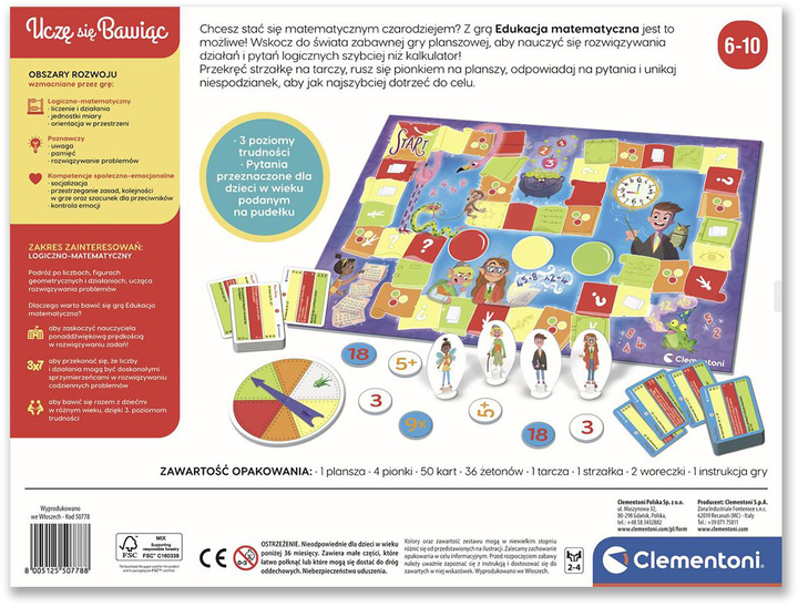 Gra planszowa Clementoni Edukacja matematyczna (8005125507788) - obraz 2