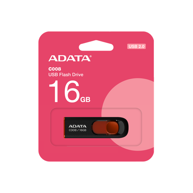 Флешка A-Data C008 16 ГБ USB 2.0 черная - Фото 1 Флешка A-Data C008 16 ГБ USB 2.0 черная - изображение 1