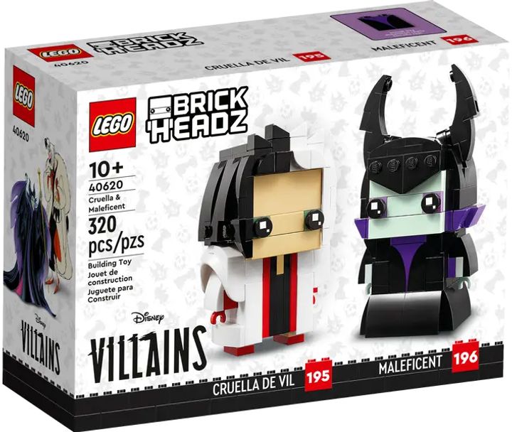 Zestaw klocków Lego BrickHeadz Cruella i Diabolina 320 część (40620) - obraz 1