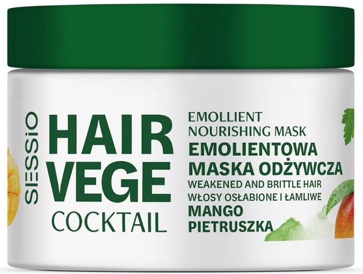 Maska do włosów Sessio Hair Vege Cocktail Mango i Pietruszka emolientowa odżywcza 250 g (5900249013425) - obraz 1