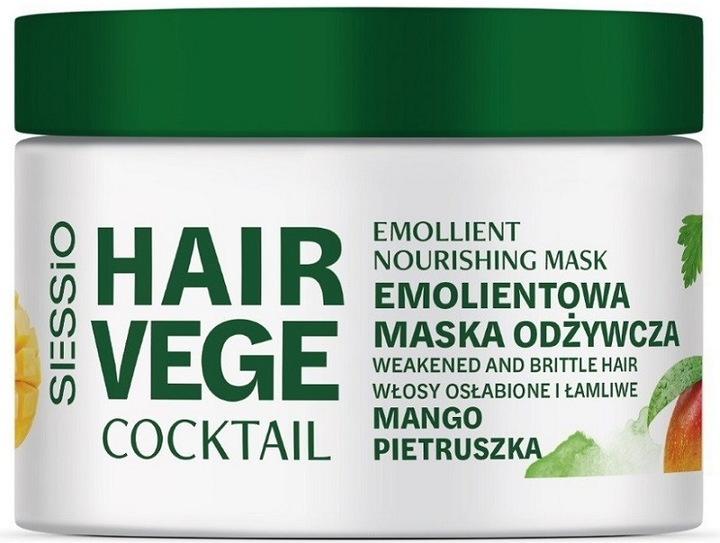 Maska do włosów Sessio Hair Vege Cocktail Mango i Pietruszka emolientowa odżywcza 250 g (5900249013425) - obraz 1