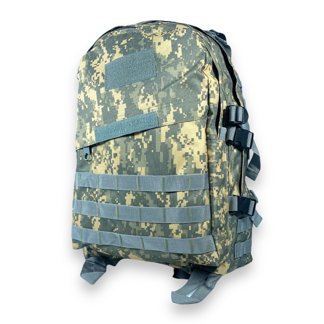 Туристичний, тактичний, штурмовий рюкзак, 45 л, 1 відділення, 2 фронтальні кишені, розмір: 50*35*25 см, піксель - изображение 1