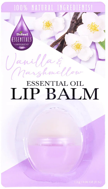 Balsam do ust Difeel Essential Oil Lip Balm naturalny Vanilla & Marshmellow 7.5 g (711716366051) - obraz 1