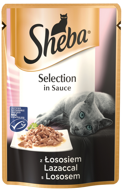 Вологий корм для котів Sheba Selection in Sauce з лососем у соусі 85 г (3065890096820) - зображення 1