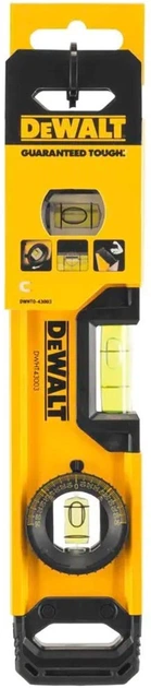 Poziomica DeWALT TORPEDO aluminiowa o długości 230 mm z 3 libellami i magnesami (DWHT0-43003) - Zdjęcie 3 Poziomica DeWALT TORPEDO aluminiowa o długości 230 mm z 3 libellami i magnesami (DWHT0-43003) - obraz 3