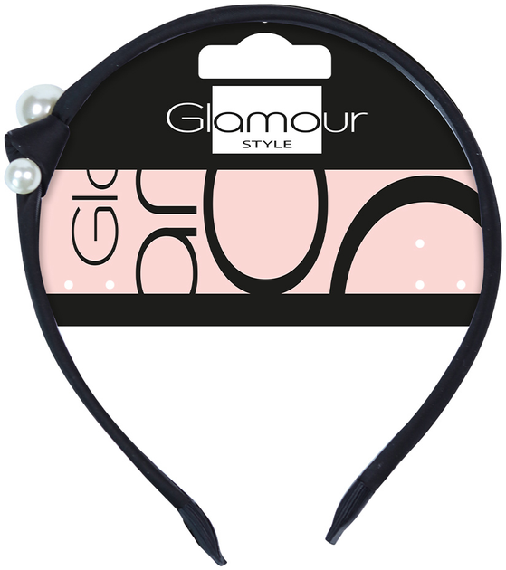 Opaska do włosów Glamour z perłą Czarna (5902704171749) - obraz 1
