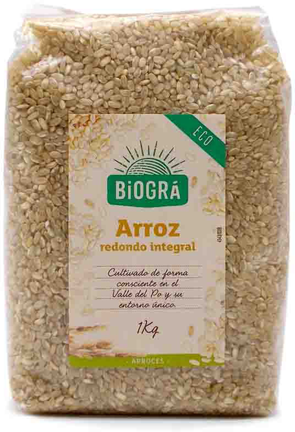 Brązowy ryż Biogra Bio Round 1 kg (8426904170069) - obraz 1