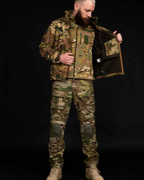 Комплект тактичного одягу "Альфа" куртка + штани + фліска - мультикам 2XL - изображение 1